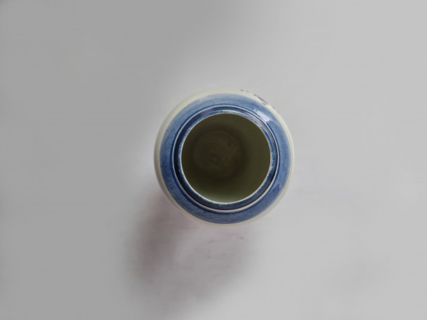 Ваза винтажная среднего размера Delft Holland "Синие цветы", дельфтский фарфор, 17,5 см, Голландия, 1960-70гг.