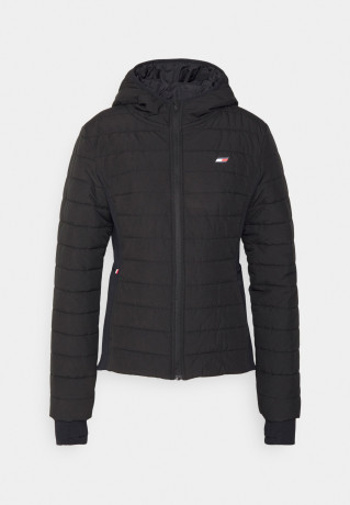 Tommy Hilfiger SLIM SORONA PADDED HOOD JACKET Outdoor jacket black КУРТКА С УТЕПЛЕННЫМ КАПЮШОНОМ SLIM SORONA Куртка для активного отдыха черный