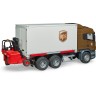 Bruder Scania R-Serie UPS Logistik-LKW m. Stap Логистический грузовик Scania R-series UPS со штабелем