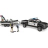 Bruder 02507 RAM 2500 Polizei Pickup mit Licht und Sound Anhanger Boot und 2 Figuren 02507 Полицейский пикап RAM 2500 со световым и звуковым прицепом