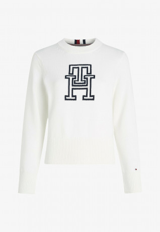 Tommy Hilfiger INTARSIA CREW NECK  Jumper ecru ИНТАРСИЯ КРУГЛЫЙ ВЫРЕЗ Джемперы экрю