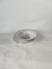 Пепельница винтажная Freiberger Porzellan / Коллекция Diamant, с цветочным декором, фарфор, 12.5 см, Германия, 1970-80гг.