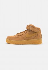 Nike Sportswear AIR FORCE 1 MID #x27;07 WB Sneaker high flax/wheat/light brown/black/team gold AIR FORCE 1 MID #x27;07 WB Высокие кроссовки женские лен/пшеница/светло-коричневый/черный/золотая команда