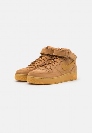 Nike Sportswear AIR FORCE 1 MID #x27;07 WB Sneaker high flax/wheat/light brown/black/team gold AIR FORCE 1 MID #x27;07 WB Высокие кроссовки женские лен/пшеница/светло-коричневый/черный/золотая команда