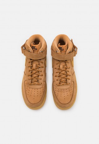 Nike Sportswear AIR FORCE 1 MID #x27;07 WB Sneaker high flax/wheat/light brown/black/team gold AIR FORCE 1 MID #x27;07 WB Высокие кроссовки женские лен/пшеница/светло-коричневый/черный/золотая команда