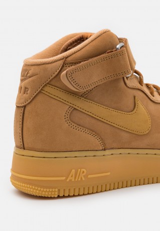 Nike Sportswear AIR FORCE 1 MID #x27;07 WB Sneaker high flax/wheat/light brown/black/team gold AIR FORCE 1 MID #x27;07 WB Высокие кроссовки женские лен/пшеница/светло-коричневый/черный/золотая команда
