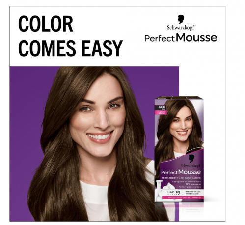 Schwarzkopf Perfect Mousse 600 light brown 10stk Краска-мусс для волос, тон 600 Светло-коричневый, 10 штук