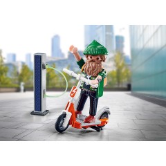 PLAYMOBIL 2er Set: 70674 Geschenkset E-Bike-Werkstatt + 70873 Hipster mit E-Roller Набор из 2 предметов: 70674 Подарочный набор для мастерской электровелосипеда + 70873 Хипстер с электросамокатом