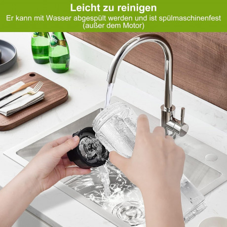Kitchen Pro + Kitchen Pro + Smoothie-Maker mit 2 To Go Flasche 260W Mixer Blender, 260,00 W, 304-Edelstahl, Leicht zu reinigen, 2 Tritan-Trinkflaschen  Kitchen Pro + прибор для приготовления смузи с 2 бутылками на вынос Миксер-блендер, 260 Вт, 260,00 Вт, 