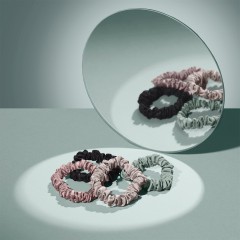 The Hair Edit Sage &amp; Mauve Ruched Ribbon Scrunchies  Резинка для волос Sage &amp;amp; Mauve с рюшами и лентой