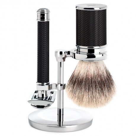 Muhle TRADITIONAL 3-teiliges Rasierset, Silvertip Fibre, mit Rasierhobel  ТРАДИЦИОННЫЙ бритвенный набор из 3 предметов, Silvertip Fibre, с безопасной бритвой