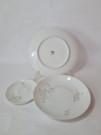 Тарелки винтажные Thomas с цветными мазками, фарфор, 3 шт., Германия, 1960-70гг.