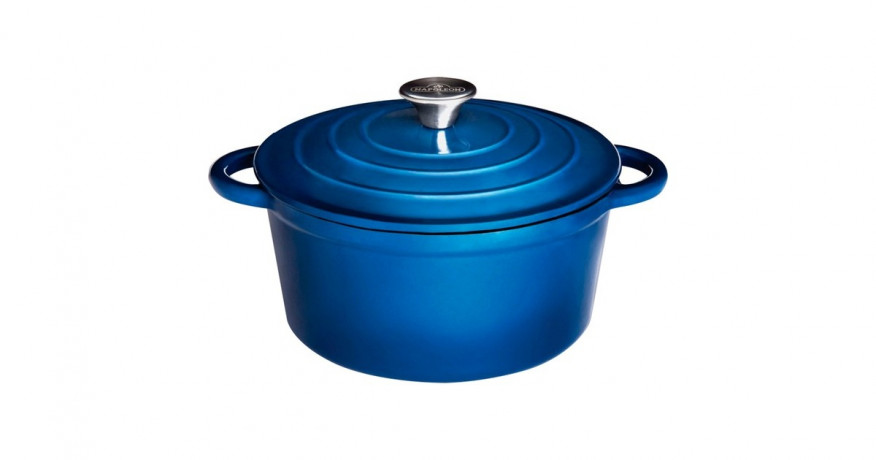 Napoleon Napoleon Brater aus Gusseisen, emailliert,  O 23cm, 4 Liter blau/weiss, mit Deckel  blau/weiss Жаровня Наполеон чугунная, эмалированная, O 23см, 4 литра, синяя/белая, с крышкой