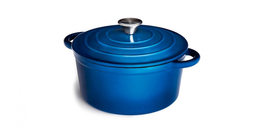 Napoleon Napoleon Brater aus Gusseisen, emailliert,  O 23cm, 4 Liter blau/weiss, mit Deckel  blau/weiss Жаровня Наполеон чугунная, эмалированная, O 23см, 4 литра, синяя/белая, с крышкой