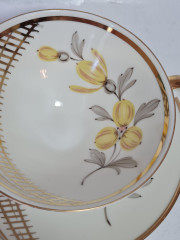 Чайная пара винтажная Winterling Marktleuthen Bavaria с желтым цветком, фарфор, Германия, 1960-1970гг.