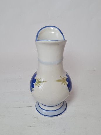 Ваза винтажная Im Stil Royal Bayreth с сине-зеленым цветочным декором, керамика, 17 см, Германия, 1960-70гг.