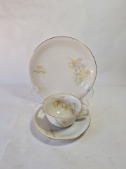 Чайное трио винтажное Creidlitz Bavaria с пастельным цветочным декором, фарфор, Германия, 1960-70гг.