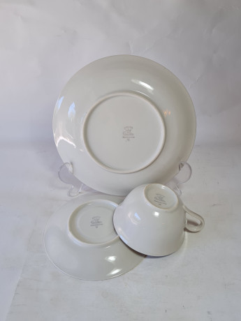 Чайное трио винтажное Creidlitz Bavaria с пастельным цветочным декором, фарфор, Германия, 1960-70гг.