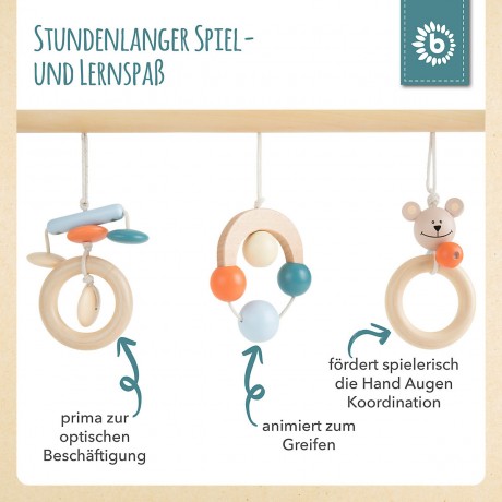 bieco Spieltrapez Spielbogen fur Babys Hohenverstellbar aus Holz Activity Center Baby Spielbogen Игровая арка-трапеция для малышей Деревянный игровой центр с регулируемой высотой Детская арка