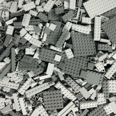LEGO LEGO Hellgraue Steine gemischt - 100 Stuck - Grey brick mix LEGO Light Grey Bricks Mixed - 100 штук - Смесь серых кирпичей