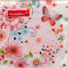 Profissimo Салфетки для сервировки коктейлей Profissimo  Cocktailserviette 25x25 Blumen, 20 шт