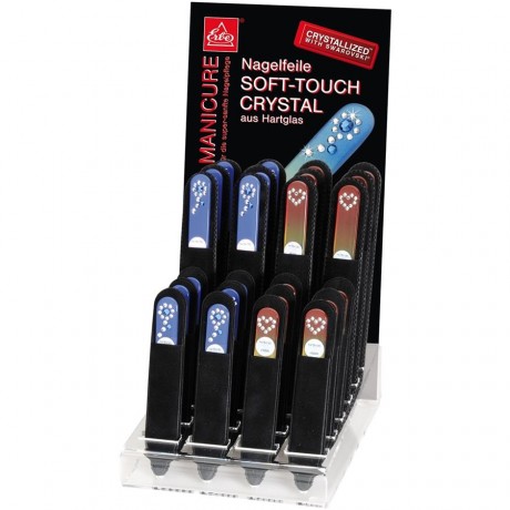 Becker Manicure (Бекер Маникюр) Nagelfeilen Пилочка для ногтей Soft-Touch Glasfeile, Swarovski-Kristalle Regenbogen, 1 шт.