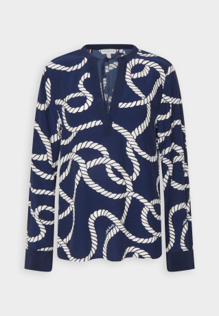 Tommy Hilfiger ROPE BLOUSE Long sleeved top coastal/carbon navy ROPE BLOUSE Топ с длинными рукавами прибрежный / углеродный флот