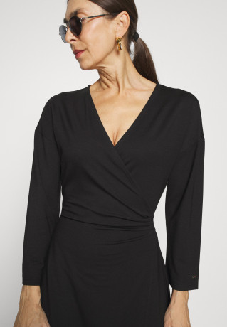Tommy Hilfiger WRAP DRESS Day dress black ПЛАТЬЕ С ЗАПАХОМ Повседневное платье черный