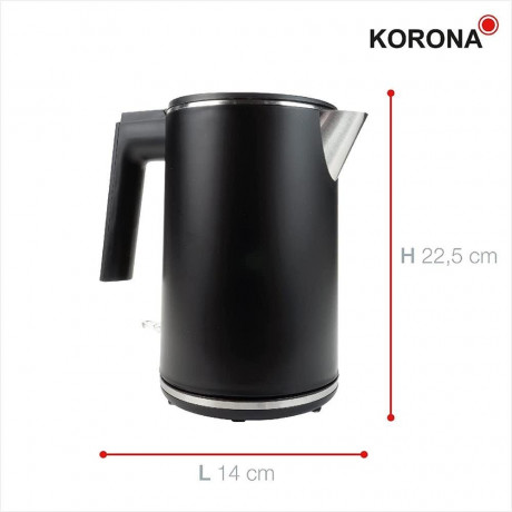 KORONA KORONA Wasserkocher 20119, Doppelwandig, 1 Liter, Wasserstandsanzeige, Cool Touch, beleuchtet  Чайник KORONA 20119, двустенный, 1 литр, индикатор уровня воды, прохладное прикосновение, подсветка