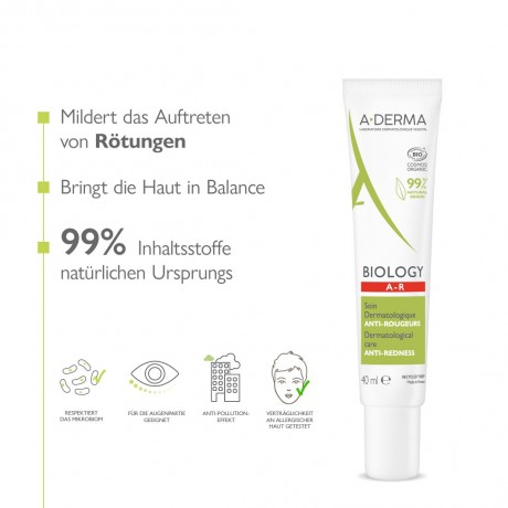 A-DERMA Biology Anti-Rotungspflege dermatologisch Биология Уход против покраснений дерматологический