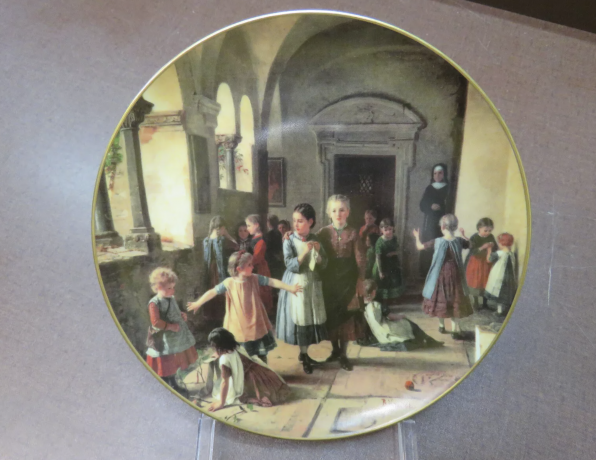 Hutschenreuther Dankgebet Коллекционная тарелка "В монастырской школе", 6763А, худ. Benjamin Vautier, 20см, Германия, 1990г.