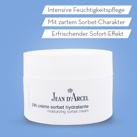 JEAN D'ARCEL 24h creme sorbet hydratant HYDRATANTE Gesichtscreme hilft der Haut dabei, ihr Feuchtigkeitslevel zu halten 24-часовой крем-сорбет гидратант HYDRATANTE крем для лица помогает коже поддерживать уровень влажности