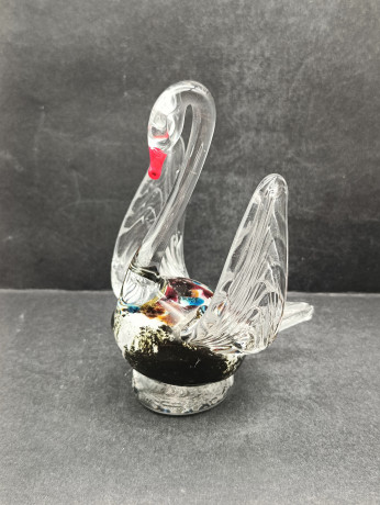 Статуэтка винтажная Murano Glas "Белый лебедь", выдувное стекло, 13.5 см, Италия, 1960-70гг.