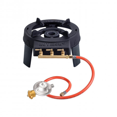 HOTWOK HOTWOK Gaskocher, Wokbrenner Hot Wok Pro 12 kW Gasbrenner Gusseisen + Wokpfanne 30 cm  Газовая плита HOTWOK, горелка вок Hot Wok Pro 12 кВт газовая горелка чугун + сковорода вок 30 см