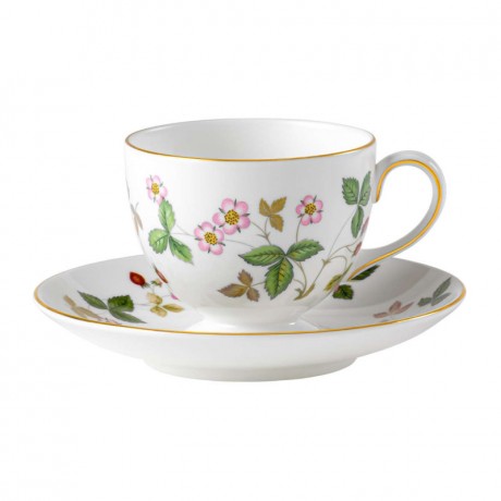 Wedgwood Wedgwood 'Wild Strawberry' Kaffeetasse / Teetasse 0,15 L mit Untertasse Leigh 2-tlg. Wedgwood "Wild Strawberry" Кофейная/чайная чашка 0,15 л с блюдцем Leigh, 2 предм.
