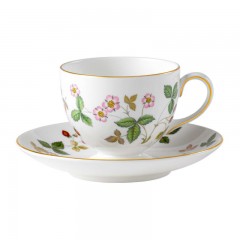 Wedgwood Wedgwood 'Wild Strawberry' Kaffeetasse / Teetasse 0,15 L mit Untertasse Leigh 2-tlg. Wedgwood "Wild Strawberry" Кофейная/чайная чашка 0,15 л с блюдцем Leigh, 2 предм.