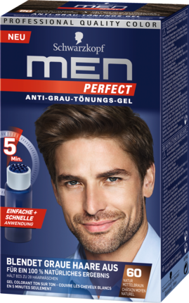 Schwarzkopf Professional Men Perfect Tonungs-Gel Natur Mittelbraun 60 Гель-краска против седых волос, оттенок средне-коричневый 60