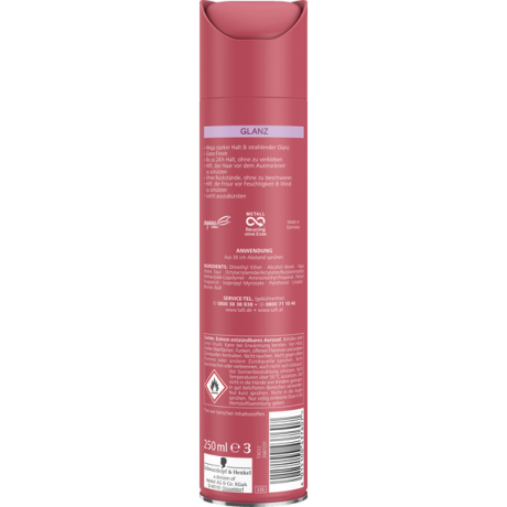Schwarzkopf Taft Haarlack Glanz Haltegrad 5, Тафт Лак для волос с блеском сильной фиксации 5, 250 мл