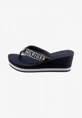 Tommy Hilfiger ZEHENTRENNER T-bar sandals dunkelblau THONG SLIPPERS Сандалии с Т-образной перемычкой темно-синий