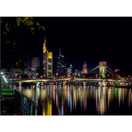 CALVENDO Puzzle CALVENDO Puzzle Die Frankfurter Skyline bei Nacht Пазл CALVENDO Puzzle Вид на Франкфурт ночью