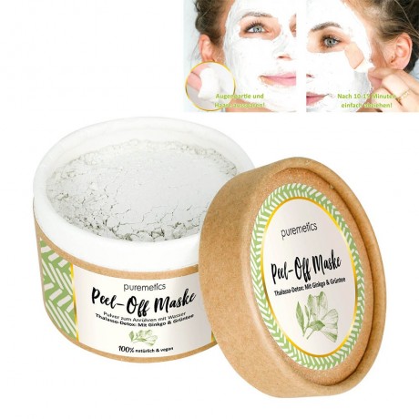 puremetics Thalasso-Detox: Mit Ginkgo & Gruntee Peel-Off Gesichtsmasken  Талассо-детокс: отшелушивающие маски для лица с гинкго и гранти