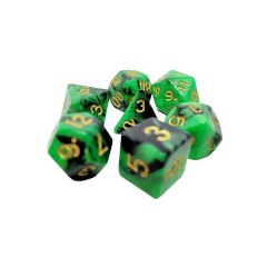 dice4friends 7-tlg. RPG Wurfelset: Racing Green\/Black 7 шт. Набор игральных костей RPG: Racing Green/Black