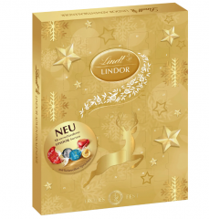 Lindt Lindor Adventskalender 290g, Линдт Линдор Адвент-календарь 2025, 24 сладких сюрприза, 48см х 36см,290 г