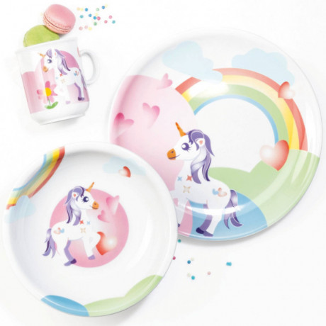 Seltmann Weiden Seltmann Weiden Compact Kindersets Kindersatz Mein kleines Einhorn 3-tlg. Seltmann Weiden Компактные детские наборы Детский набор Мой маленький единорог из 3-х предметов.