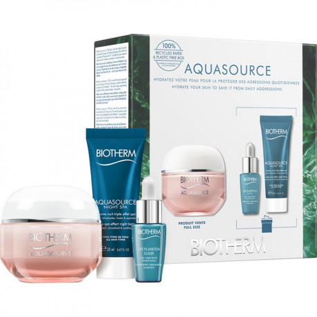 Biotherm Aquasource Cr?me Riche 50 ml + Life Plankton Elixir 7 ml + Aquasource Night Spa 20 ml,  Aquasource Aquasource Cr?me Riche Set, 1 шт.