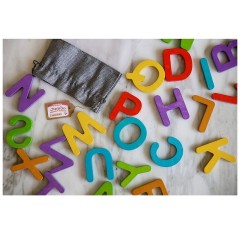 LK Trend  Style ABC Holzbuchstaben Holzbuchstaben ABC im Tragetasche 26 tlg. Деревянные буквы АВС Буквы деревянные АВС в сумке для переноски 26 штук.