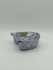 Шкатулка винтажная Grossbreitenbach "Альбрехтсбург" в форме подковы, в лавандовых тонах, фарфор, 9.5 см, Германия, 1960-70гг.