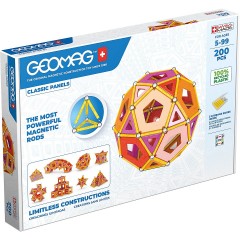 Geomag Classic Panels 200 Teile Magnetisches Konstruktionsspielzeug fur Kinder Green Line Lernspiel aus 100% Recyclingkunststoff Классические панели 200 шт. Магнитная строительная игрушка для детей Зеленая линия Развивающая игра из 100% переработанного пл