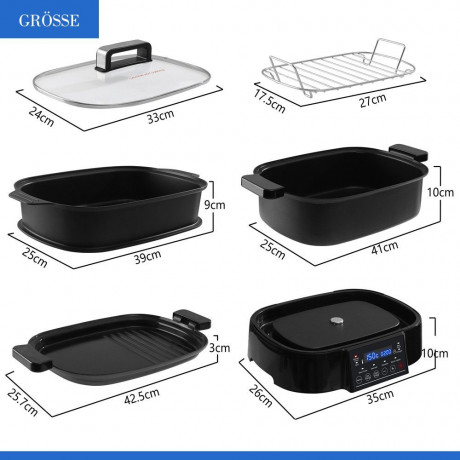 Zoomyo Zoomyo Multikocher 2in1 Multikocher, Koch-Hybrid inklusive Heizplatte, 1250 W, Grillplatte und Dampfgaraufsatz fur abwechslungsreiches Essen  Мультиварка Zoomyo Мультиварка 2-в-1, гибридная готовка, включая нагревательную пластину мощностью 1250 Вт