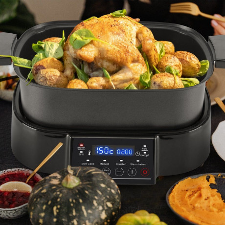 Zoomyo Zoomyo Multikocher 2in1 Multikocher, Koch-Hybrid inklusive Heizplatte, 1250 W, Grillplatte und Dampfgaraufsatz fur abwechslungsreiches Essen  Мультиварка Zoomyo Мультиварка 2-в-1, гибридная готовка, включая нагревательную пластину мощностью 1250 Вт